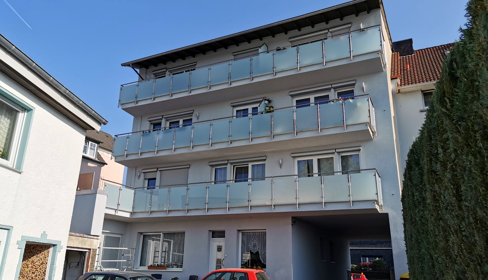 Balkon- und Außenfläche im Bestand während einer ausgeführten Baumaßnahme